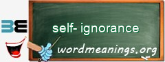 WordMeaning blackboard for self-ignorance